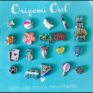 Origami Owl Lot of 20 Charms Retired